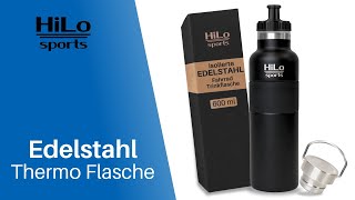 Fahrrad Trinkflasche aus Edelstahl  600 ml [upl. by Elston]