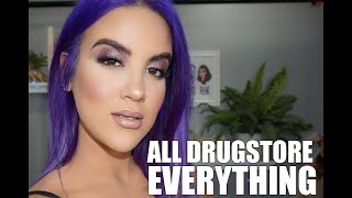 FULL FACE ONLY USING DRUGSTORE MAKEUP  Nicole Guerriero [upl. by Quince649]