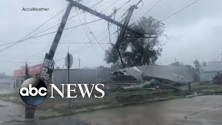 Hurricane Ida makes landfall with force [upl. by Haikan]