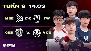 MBE vs TW BO3  CES vs VKE BO3  VCS 2024 MÙA XUÂN  TUẦN 8  14032024 [upl. by Tekcirk]