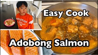 EASY COOK ADOBONG SALMON  ORIGINAL RECIPE OF BICOLANO SA NORWAY [upl. by Amikan]