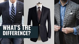 Suit Jacket vs Sport Coat vs Blazer  Whats The Difference [upl. by Trimmer]