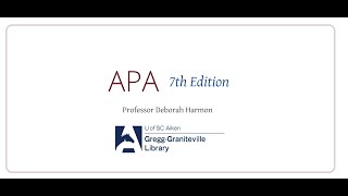 APA 7th Edition Basics  Intext citations the reference list and paper formatting [upl. by Bonnes478]