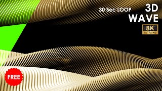 006Wave  8K 4K Free Video No Copyright  3D Abstract BG Loops Animation Motion Green BG [upl. by Mccurdy946]