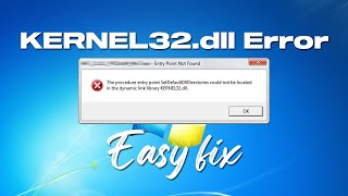 Fix Dynamic Link Library KERNEL32dll Error In Windows 7 [upl. by Ardyth897]