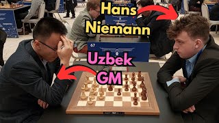 Hans Niemann takes on local boy l Abdimalik Abdisalimov vs Niemann  World Rapid 2023 [upl. by Brozak]