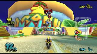 Mario Kart Wii Wario Loses to Mario in Coconut Mall [upl. by Bernete]