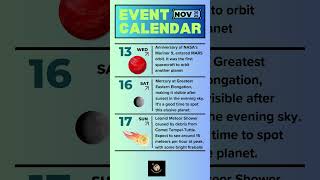 Space Event Calendar Nov 2024 [upl. by Lucila868]