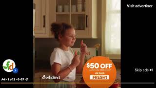 Fresh Direct September 2023 YouTube Ad [upl. by Assilev455]