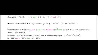 Relation Fondamentale de la Trigonométrie RFT [upl. by Neeham]