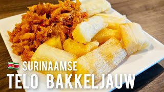 🇸🇷 Telo Bakkeljauw makenfried cassava with codfish [upl. by Noda]