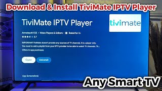 How to Download and Install TiviMate on Any Smart TV [upl. by Asserrac274]