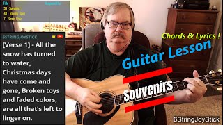 Guitar Lesson  Souvenirs with Lyrics and Chords  guitar music guitarlesson [upl. by Bonner]