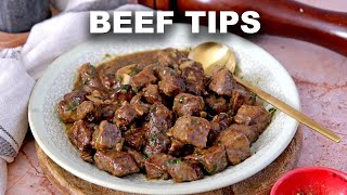 Garlic Beef Tips and Gravy  20 Minute Recipe [upl. by Aicetal123]