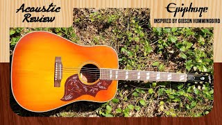 Acoustic Guitar Review Epiphone Inspired by Gibson Hummingbird 2021 [upl. by Joelly]