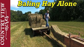 Running Square Baler and Stacking Wagon Alone [upl. by Olly]