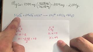 Calcule el valor de 1000 mL KMnO4 01000 N en términos de Ca Titulacion Redox [upl. by Cally]