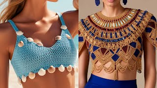 Elegant Crochet Crop Tops Inspired by Art Myth and Nature 🌌 – Couture Designs You’ll Love [upl. by Ettedualc]