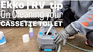 WINNEBAGO EKKO amp RV  DEEP CLEANING YOUR THETFORD CASSETTE TOILET  TOILET BRUSH [upl. by Lidia]