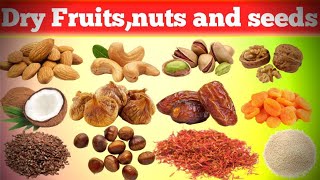 Dry fruits names  Names of nuts  Names of seeds  Dry fruits nuts and seeds vocabulary [upl. by Enyrat]