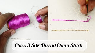 Aari Embroidery Tutorial  Silk Thread chain Stitch for Beginners aari embroidery tutorial [upl. by Ydur660]