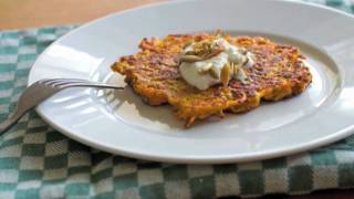 Butternut Squash Cakes  Crispy Butternut Squash Cakes Recipe [upl. by Whorton654]