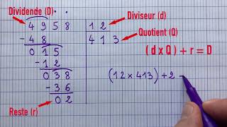 Division à 2 chiffres facile  CM1  CM2  cycle 3 [upl. by Haneehs]