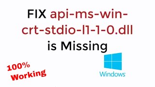 FIX apimswincrtstdiol110dll is Missing From Your Computer in Windows 810 [upl. by Eissalc]