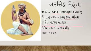 નરસિંહ મહેતા  Narsinh mehta II Gujatrati Sahityakar Full Information [upl. by Xila966]