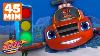 Blaze Under Sea Monster Machine Race 🚗💨  45 Minute Compilation  Blaze and the Monster Machines [upl. by Lerraf]