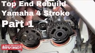 Motorcycle Top End Rebuild on Yamaha Four Stroke Part 1 of 2 [upl. by Ateiram]