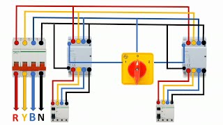 how to connect 3 phase selector switch two modular contactor connection [upl. by Gerita845]