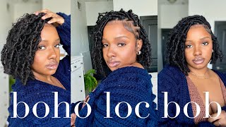 Knotless Boho Loc Bob On “Longer” Hair [upl. by Zilber]