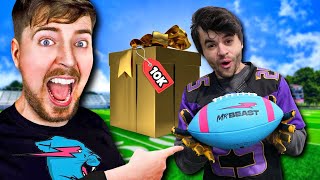 MrBeast Sent us a Custom FOOTBALL Ft YoBoy Pizza [upl. by Aikrahs]