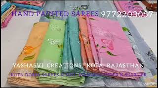 kota Doria hand painted sarees by Yashasvicreationskota [upl. by Ahsiloc434]