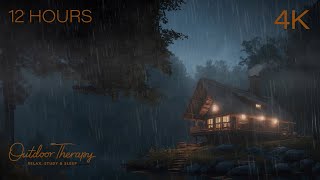 Deep Sleep Thunderstorm 12 Hours of Rain amp Thunder Sounds at Night by the Lake  RELAX  STUDY [upl. by Cynera]