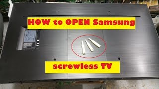 How to open Samsung Screwless TV with jig  tool No screws on Samsung TV [upl. by Ginsberg]