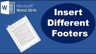 How to Insert Different Footers in Word 2016 Document [upl. by Haliled]