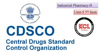 CDSCO  Central Drug Standard Control Organisation  Unit5 Industrial PharmacyII 7th Semester [upl. by Haveman]