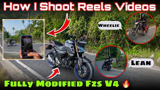 Modified Fzs V4 🚀 2024 Reels Shoot  Wheelie and Cornering 😱  How I shoot Reels for instagram [upl. by Martelli]