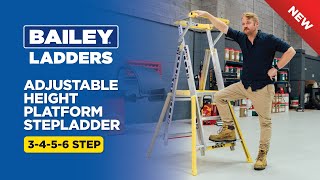 New Bailey Adjustable Height Platform Stepladder 3456 Step [upl. by Aneehsyt]