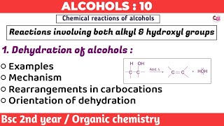 Dehydration of alcohols amp mechanism  Alcohols  Bsc 2nd year organic chemistry  by chemboost [upl. by Namara]