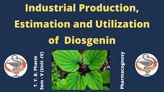 Industrial Production Estimation and Utilization of Diosgenin HINDI [upl. by Nyledaj]