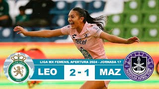 Leon Femenil vs Mazatlan 21 Resumen Goles 2024 [upl. by Neeleuqcaj]