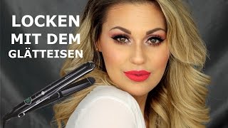 Vicky Lash  Große Locken mit dem Glätteisen  Hollywood Glam Haartutorial [upl. by Amyas]