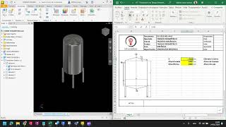 Tanque paramétrico no autodesk Inventor  shorts [upl. by Koorb]