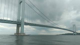 Walk overlooking the Verrazzano Narrows Bridge Bay Ridge Promenade Brooklyn New York USA [upl. by Howlend]