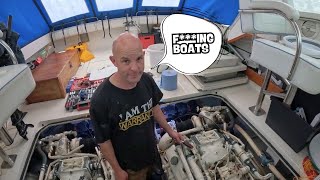 Routine Boat Maintenance  DIY Service of Our Detroit Diesel Marine Engines [upl. by Abihsat]