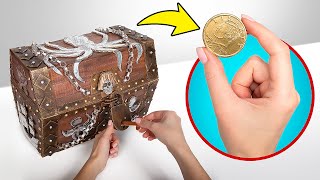 DIY Cardboard Treasure Chest With a Lock [upl. by Nimajnab]