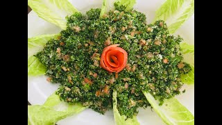 Taboula recipe taboola  Taboulaتبولة parsley salad  middle eastern [upl. by Yelkreb]